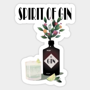 Gin Illustration | Gin Bottle with Flowers | For Gin Lovers Sticker